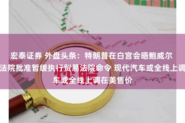 宏泰证券 外盘头条：特朗普在白宫会晤鲍威尔 美国上诉法院批准暂缓执行贸易法院命令 现代汽车或全线上调在美售价